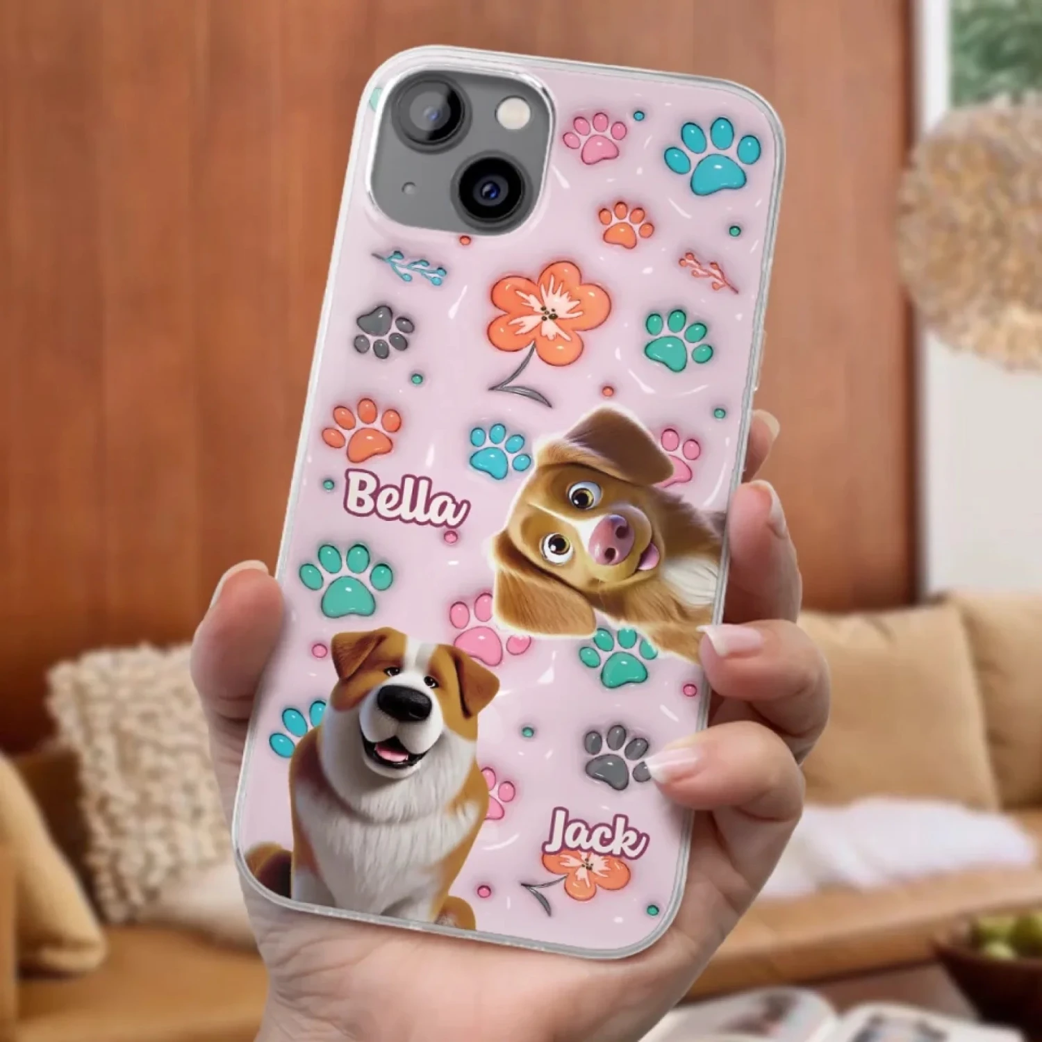 Loyal Hearts Have Four Paws- Dog Personalized Custom 3D Inflated Effect Printed Clear Phone Case - Gift For Pet Owners, Pet Lover 3 Loyal Hearts Have Four Paws- Dog Personalized Custom 3D Inflated Effect Printed Clear Phone Case - Gift For Pet Owners, Pet Lover - Image 3