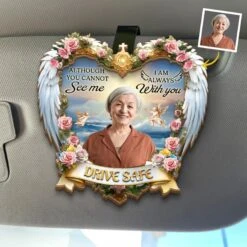 Custom Photo Always Watching Over You - Memorial Personalized Custom Car Visor Clip - Sympathy Gift For Family Members