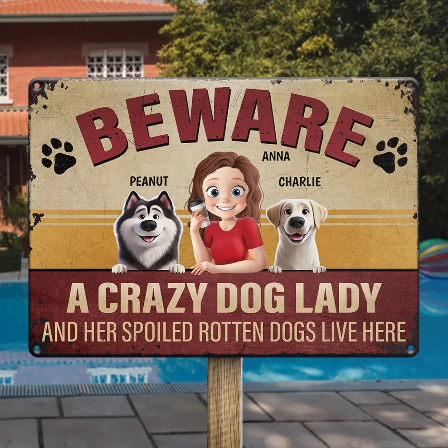 Happiness Is A Wagging Tail - Dog Personalized Custom Home Decor Metal Sign - House Warming Gift For Pet Owners, Pet Lovers 4 Happiness Is A Wagging Tail - Dog Personalized Custom Home Decor Metal Sign - House Warming Gift For Pet Owners, Pet Lovers - Image 4