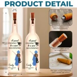 A Sweet Ending To A New Beginning - Family Personalized Custom Bottle Lamp - Graduation Gift For Family Members, Siblings, Brothers, Sisters -Pawfect House Store 67caab045fdcd