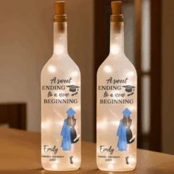 A Sweet Ending To A New Beginning - Family Personalized Custom Bottle Lamp - Graduation Gift For Family Members, Siblings, Brothers, Sisters -Pawfect House Store 67caab04bbf82