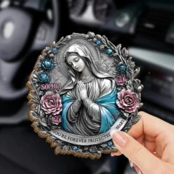 You're Forever Protected By Mary - Memorial Personalized Custom Car Visor Clip - Sympathy Gift For Family Members 9 You're Forever Protected By Mary - Memorial Personalized Custom Car Visor Clip - Sympathy Gift For Family Members -Pawfect House Store 67caba5a7d00c