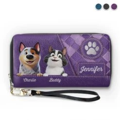 Furry Friend, Endless Love - Dog & Cat Personalized Custom Leather Long Wallet - Gift For Pet Owners, Pet Lovers