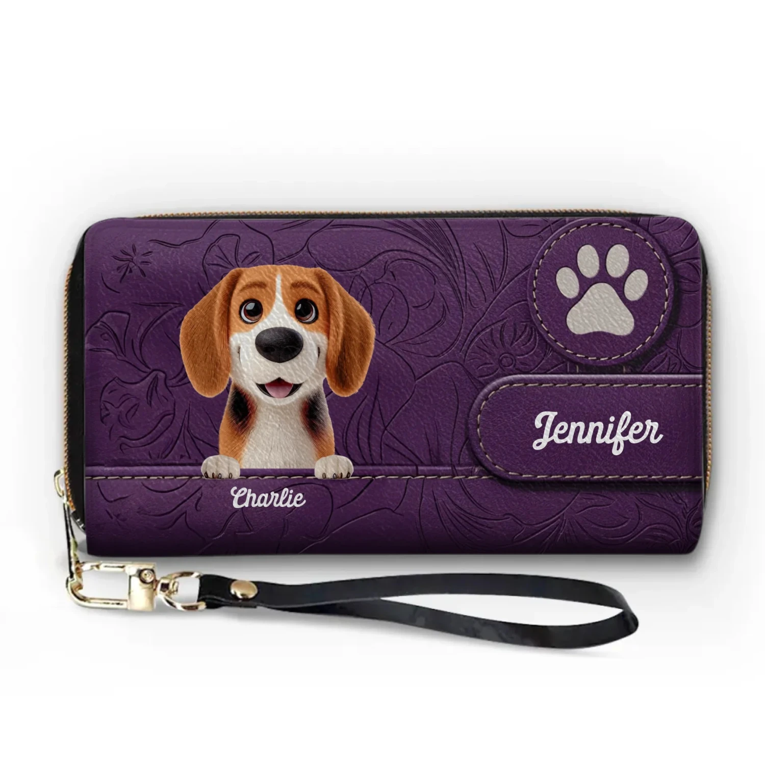 Love Begins With A Paw - Dog & Cat Personalized Custom Leather Long Wallet - Gift For Pet Owners, Pet Lovers 2 Love Begins With A Paw - Dog & Cat Personalized Custom Leather Long Wallet - Gift For Pet Owners, Pet Lovers - Image 2