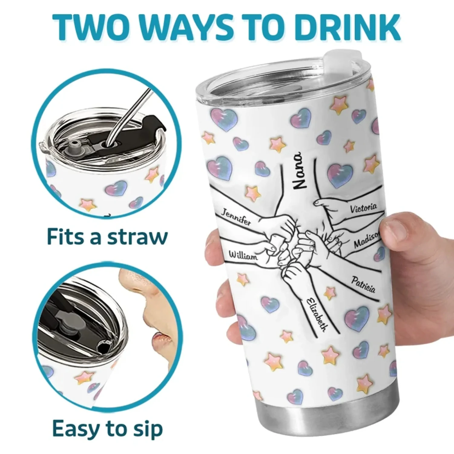 Together Always, No Matter What - Family Personalized Custom 3D Inflated Effect Printed Tumbler - Mother's Day, Gift For Mom, Grandma 4 Together Always, No Matter What - Family Personalized Custom 3D Inflated Effect Printed Tumbler - Mother's Day, Gift For Mom, Grandma - Image 4