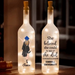 The Future Is Bright, Just Like You - Family Personalized Custom Bottle Lamp - Graduation Gift For Family Members, Siblings, Brothers, Sisters