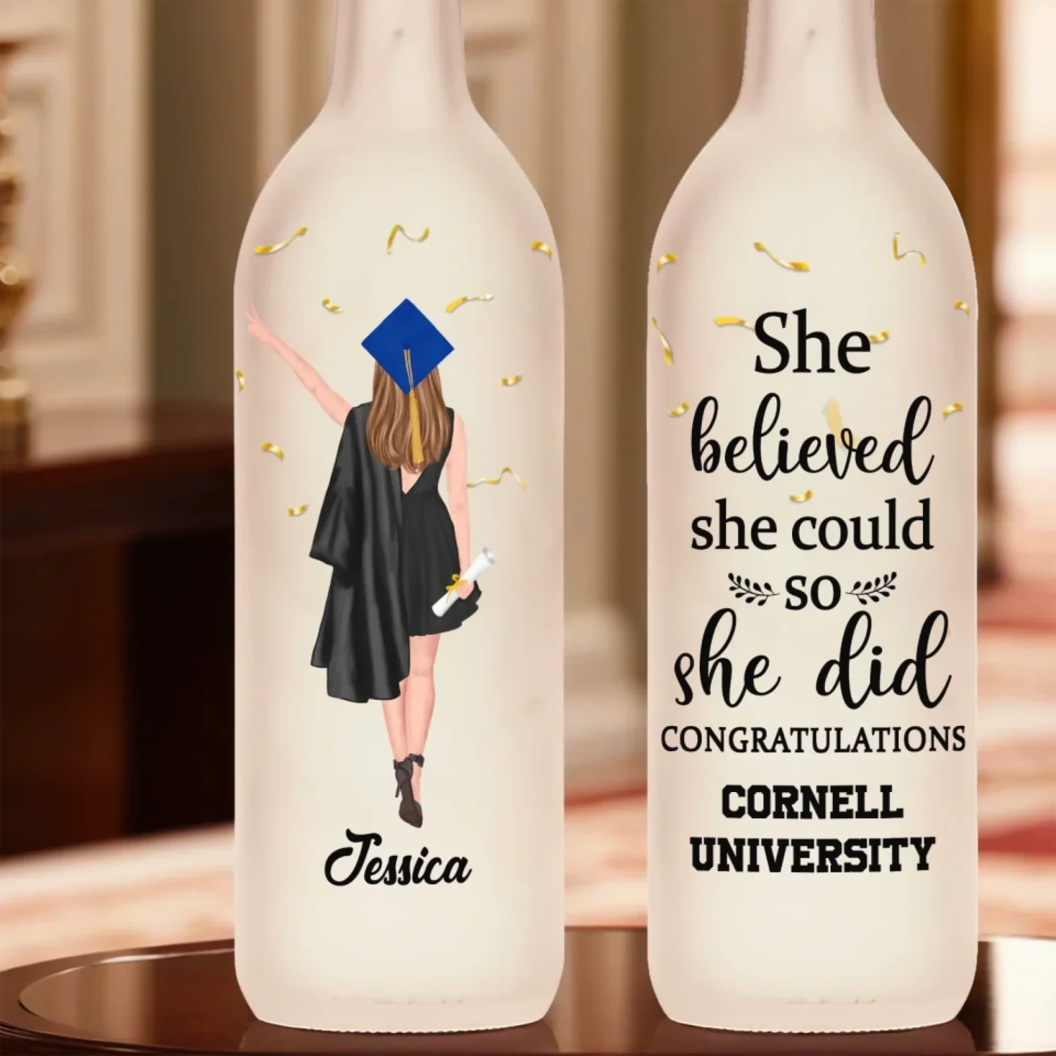 The Future Is Bright, Just Like You - Family Personalized Custom Bottle Lamp - Graduation Gift For Family Members, Siblings, Brothers, Sisters 4 The Future Is Bright, Just Like You - Family Personalized Custom Bottle Lamp - Graduation Gift For Family Members, Siblings, Brothers, Sisters - Image 4