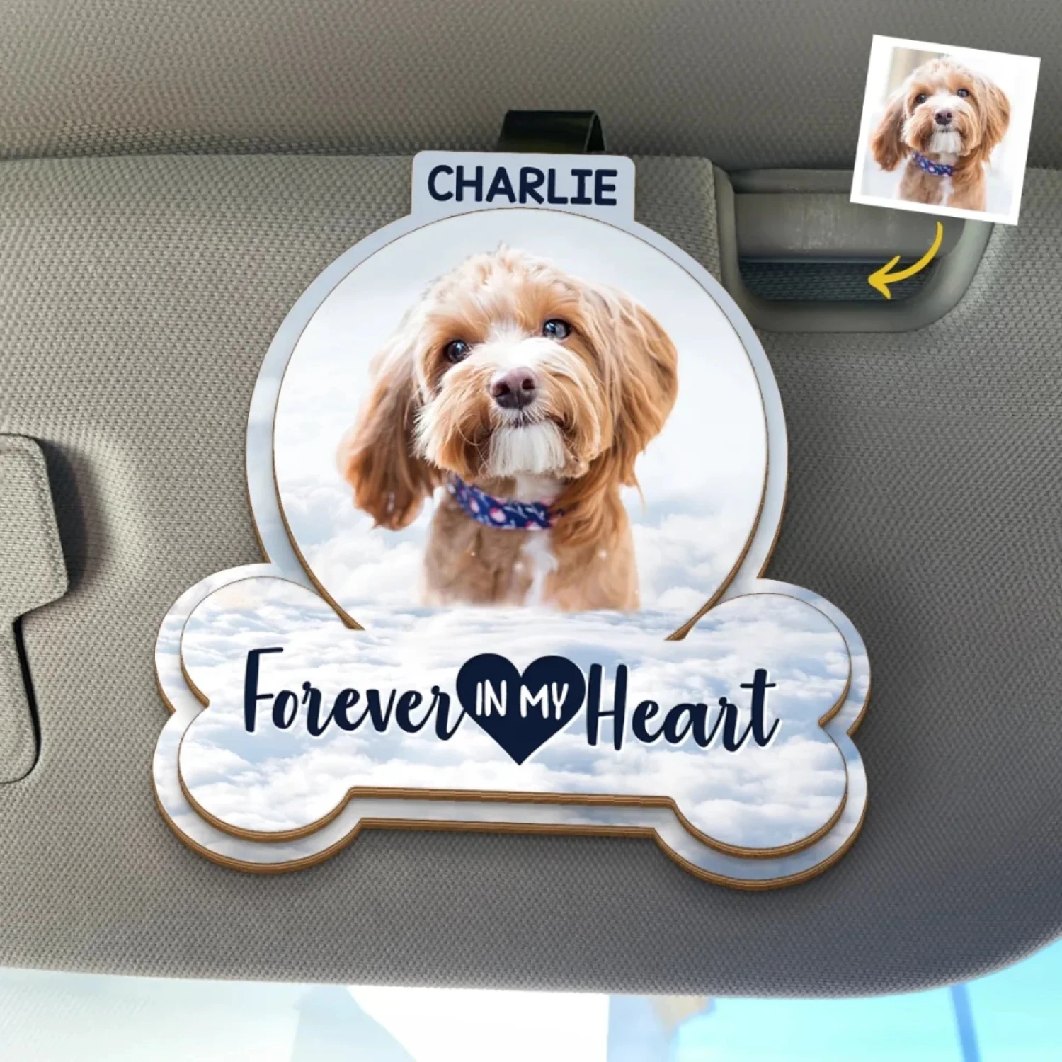 Custom Photo I Will Carry You With Me - Memorial Personalized Custom Car Visor Clip - Sympathy Gift For Pet Owners, Pet Lovers 1 Custom Photo I Will Carry You With Me - Memorial Personalized Custom Car Visor Clip - Sympathy Gift For Pet Owners, Pet Lovers