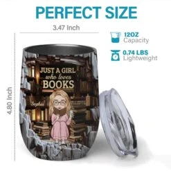 Life’s Better With A Book In Hand - Personalized Custom Wine Tumbler - Gift For Book Lovers -Pawfect House Store 67d113f71975e