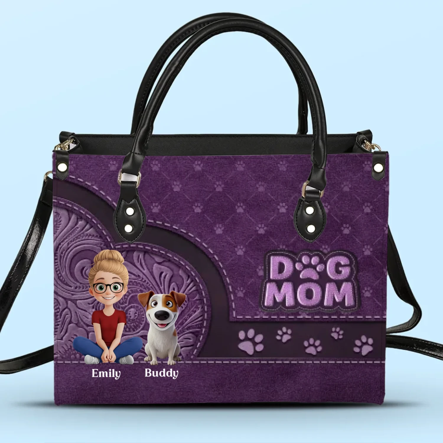 Dog Mom, More Love And Less Bark - Dog Personalized Custom Leather Handbag - Mother's Day, Gift For Pet Owners, Pet Lovers 2 Dog Mom, More Love And Less Bark - Dog Personalized Custom Leather Handbag - Mother's Day, Gift For Pet Owners, Pet Lovers - Image 2