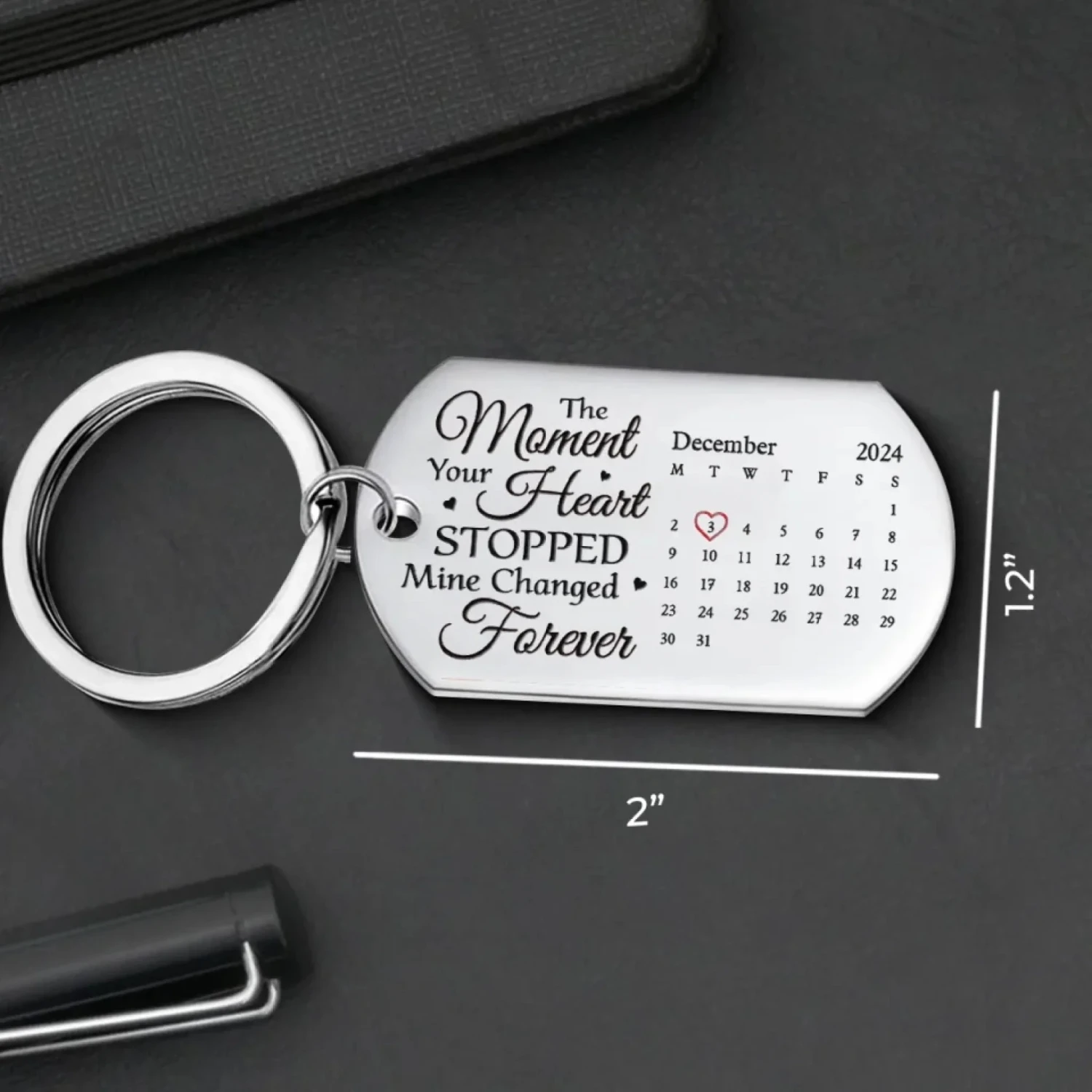 The Moment Your Heart Stopped, Mine Changed Forever - Memorial Personalized Custom Keychain - Sympathy Gift For Family Members 5 The Moment Your Heart Stopped, Mine Changed Forever - Memorial Personalized Custom Keychain - Sympathy Gift For Family Members - Image 5