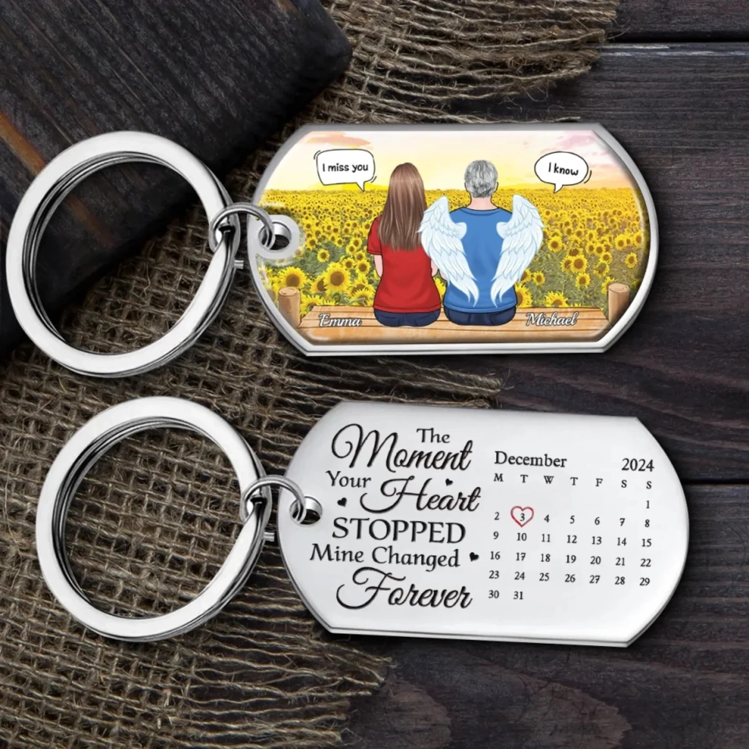 The Moment Your Heart Stopped, Mine Changed Forever - Memorial Personalized Custom Keychain - Sympathy Gift For Family Members 4 The Moment Your Heart Stopped, Mine Changed Forever - Memorial Personalized Custom Keychain - Sympathy Gift For Family Members - Image 4