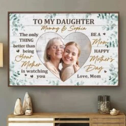 Custom Photo To My Daughter, With Love And Pride - Family Personalized Custom Horizontal Poster - Mother's Day, Gift For Mom, Daughter -Pawfect House Store 67d224b223ba2