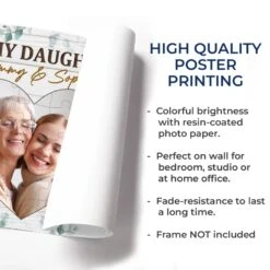 Custom Photo To My Daughter, With Love And Pride - Family Personalized Custom Horizontal Poster - Mother's Day, Gift For Mom, Daughter -Pawfect House Store 67d224b236d60