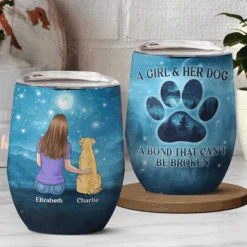 A Dog’s Love Is A Lifetime Gift - Dog Personalized Custom Wine Tumbler - Gift For Pet Owners, Pet Lovers