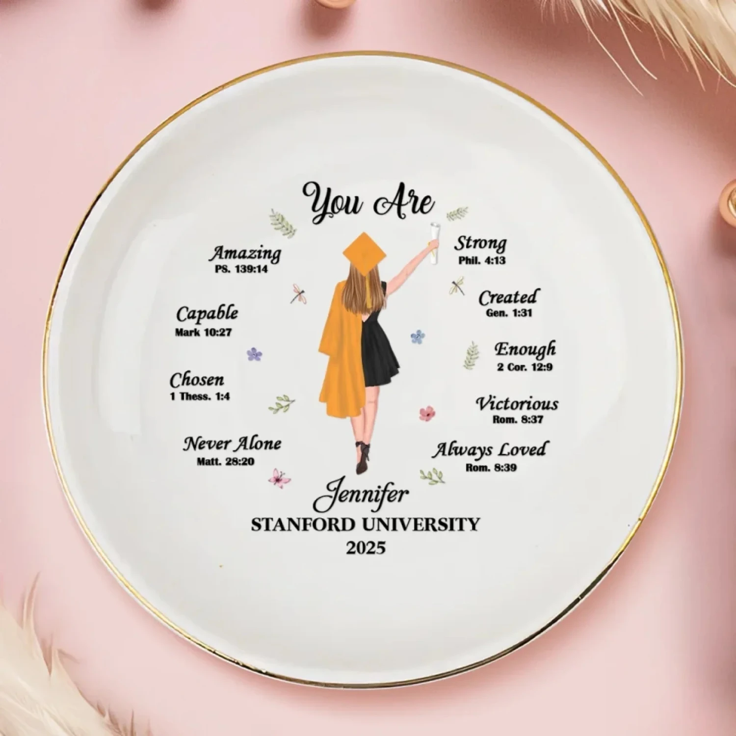 The Future Is Bright, Keep Rising - Family Personalized Custom Jewelry Dish - Graduation Gift For Family Members, Siblings, Brothers, Sisters 1 The Future Is Bright, Keep Rising - Family Personalized Custom Jewelry Dish - Graduation Gift For Family Members, Siblings, Brothers, Sisters