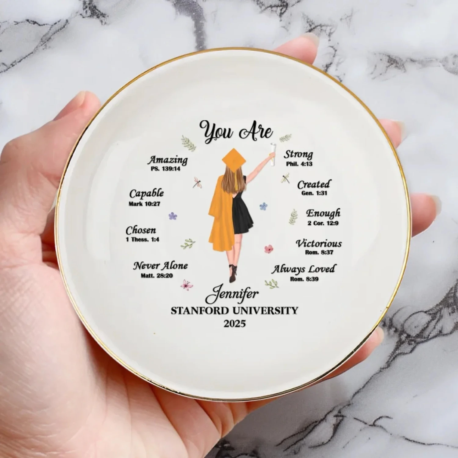 The Future Is Bright, Keep Rising - Family Personalized Custom Jewelry Dish - Graduation Gift For Family Members, Siblings, Brothers, Sisters 4 The Future Is Bright, Keep Rising - Family Personalized Custom Jewelry Dish - Graduation Gift For Family Members, Siblings, Brothers, Sisters - Image 4