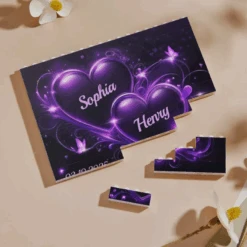 Together In Love, Forever In Heart - Couple Personalized Custom Horizontal Rectangle Shaped Building Brick Blocks - Gift For Husband Wife, Anniversary -Pawfect House Store 67d25a880f035