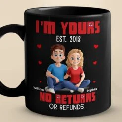 Stuck With Me Since The Beginning - Couple Personalized Custom Black Mug - Gift For Husband Wife, Anniversary