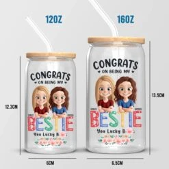 Sister Makes Life Sparkle - Bestie Personalized Custom Glass Cup, Iced Coffee Cup - Gift For Best Friends, BFF, Sisters 10 Sister Makes Life Sparkle - Bestie Personalized Custom Glass Cup, Iced Coffee Cup - Gift For Best Friends, BFF, Sisters -Pawfect House Store 67d29fa39e1fe
