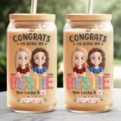 Sister Makes Life Sparkle - Bestie Personalized Custom Glass Cup, Iced Coffee Cup - Gift For Best Friends, BFF, Sisters 8 Sister Makes Life Sparkle - Bestie Personalized Custom Glass Cup, Iced Coffee Cup - Gift For Best Friends, BFF, Sisters -Pawfect House Store 67d29fa401990