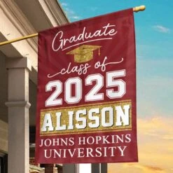 New Beginnings, Endless Possibilities - Family Personalized Custom Flag - Graduation Gift For Family Members, Siblings, Brothers, Sisters