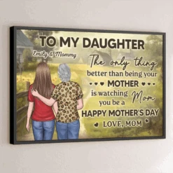 A Bond Written In The Stars - Family Personalized Custom Horizontal Poster - Mother's Day, Gift For Mom, Daughter