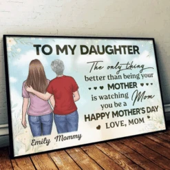 A Love No Words Can Define - Family Personalized Custom Horizontal Poster - Mother's Day, Gift For Mom, Daughter -Pawfect House Store 67d3b6cde46b0