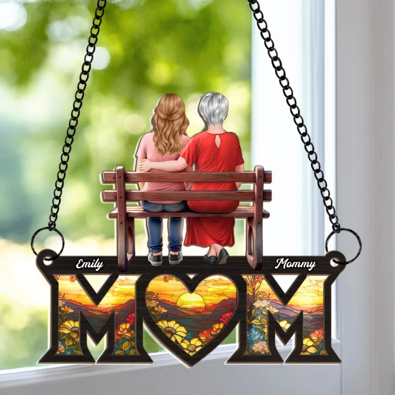 No Distance Can Break A Mother’s Love - Family Personalized Window Hanging Suncatcher Ornament - Mother's Day, Gift For Mom, Grandma 1 No Distance Can Break A Mother’s Love - Family Personalized Window Hanging Suncatcher Ornament - Mother's Day, Gift For Mom, Grandma