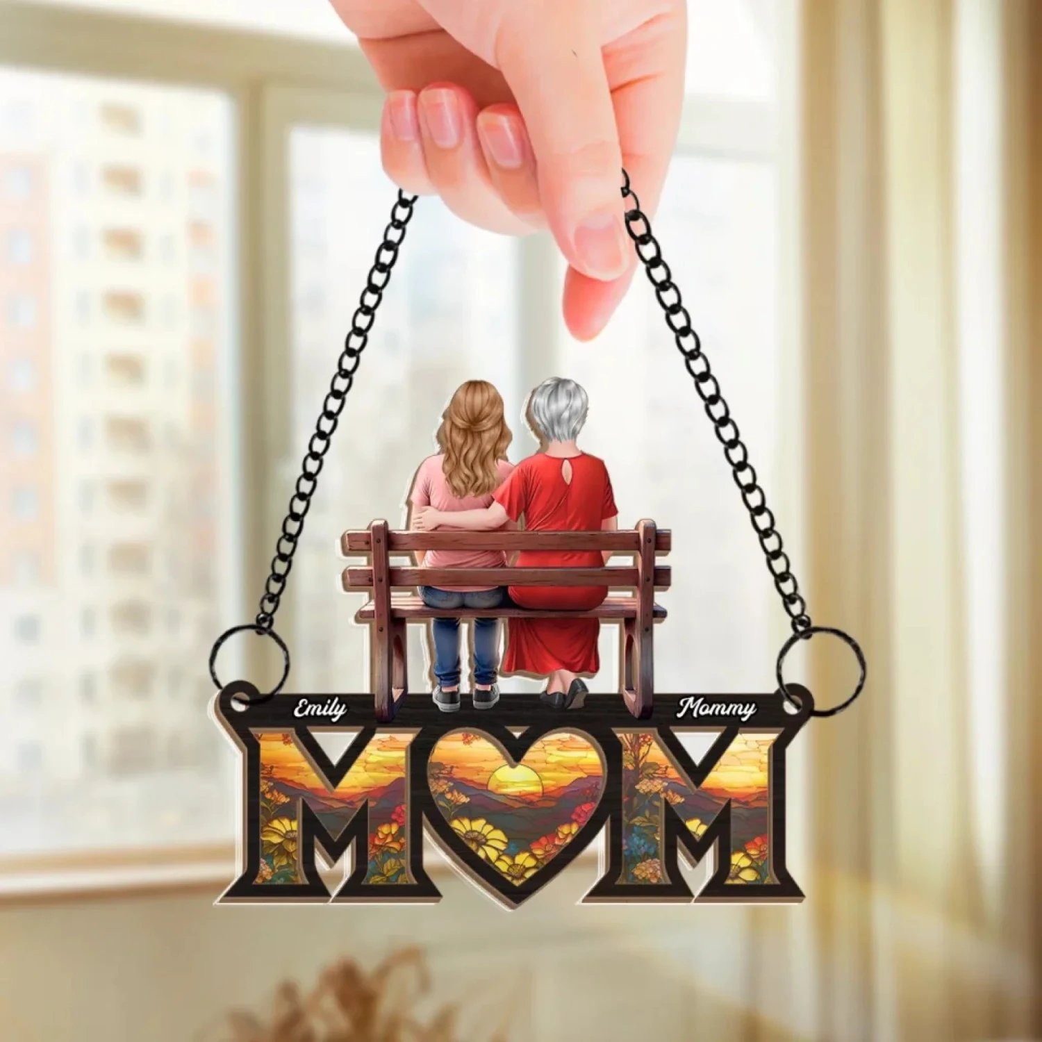 No Distance Can Break A Mother’s Love - Family Personalized Window Hanging Suncatcher Ornament - Mother's Day, Gift For Mom, Grandma 3 No Distance Can Break A Mother’s Love - Family Personalized Window Hanging Suncatcher Ornament - Mother's Day, Gift For Mom, Grandma - Image 3