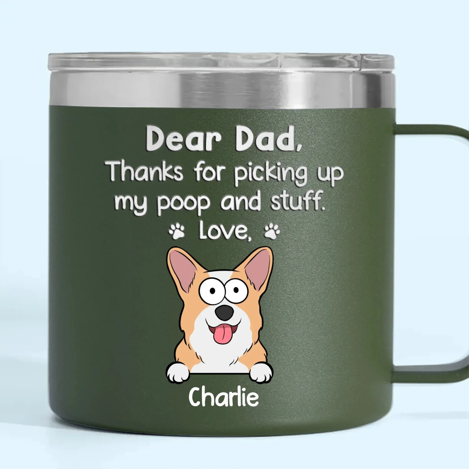 You’re Pawsome, Dad - Dog & Cat Personalized Custom 14oz Stainless Steel Tumbler With Handle - Gift For Pet Owners, Pet Lovers 3 You’re Pawsome, Dad - Dog & Cat Personalized Custom 14oz Stainless Steel Tumbler With Handle - Gift For Pet Owners, Pet Lovers - Image 3