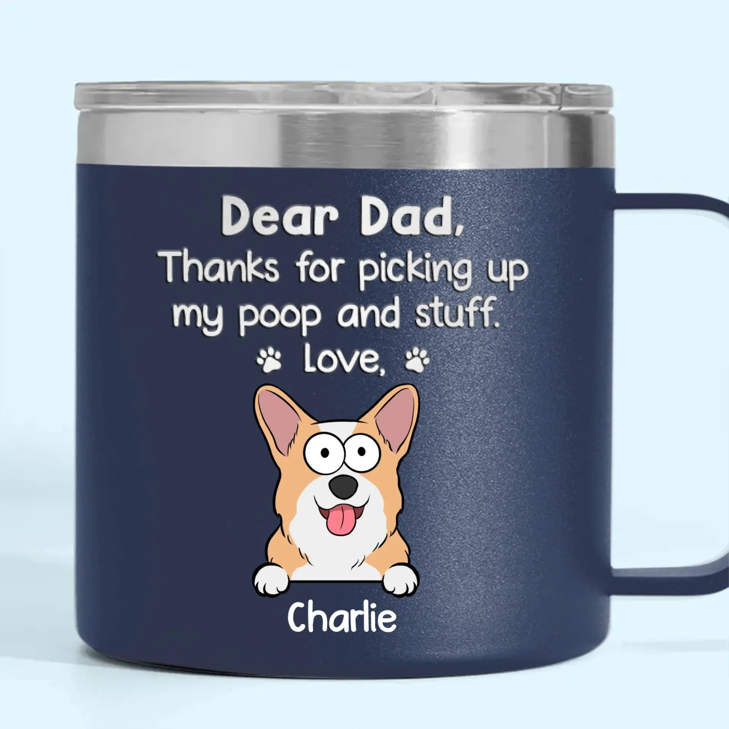 You’re Pawsome, Dad - Dog & Cat Personalized Custom 14oz Stainless Steel Tumbler With Handle - Gift For Pet Owners, Pet Lovers 4 You’re Pawsome, Dad - Dog & Cat Personalized Custom 14oz Stainless Steel Tumbler With Handle - Gift For Pet Owners, Pet Lovers - Image 4