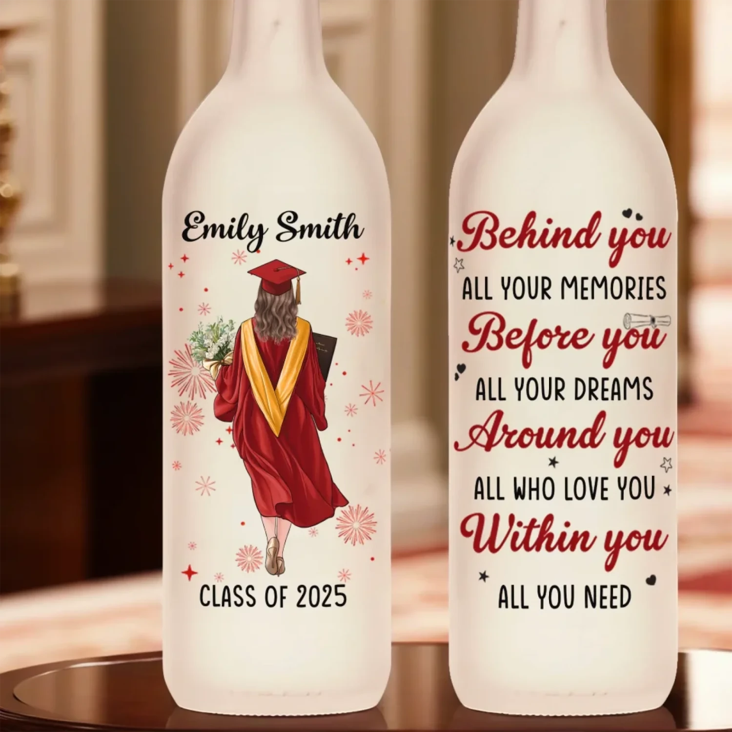 Dream Big, Graduate Bigger - Family Personalized Custom Bottle Lamp - Graduation Gift For Family Members, Siblings, Brothers, Sisters 4 Dream Big, Graduate Bigger - Family Personalized Custom Bottle Lamp - Graduation Gift For Family Members, Siblings, Brothers, Sisters - Image 4