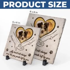 Custom Photo The Paw Prints You Left Will Stay Forever - Memorial Personalized Custom Square Shaped Stone With Stand - Sympathy Gift For Pet Owners, Pet Lovers -Pawfect House Store 67d78e4a5f902