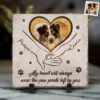 Custom Photo The Paw Prints You Left Will Stay Forever - Memorial Personalized Custom Square Shaped Stone With Stand - Sympathy Gift For Pet Owners, Pet Lovers