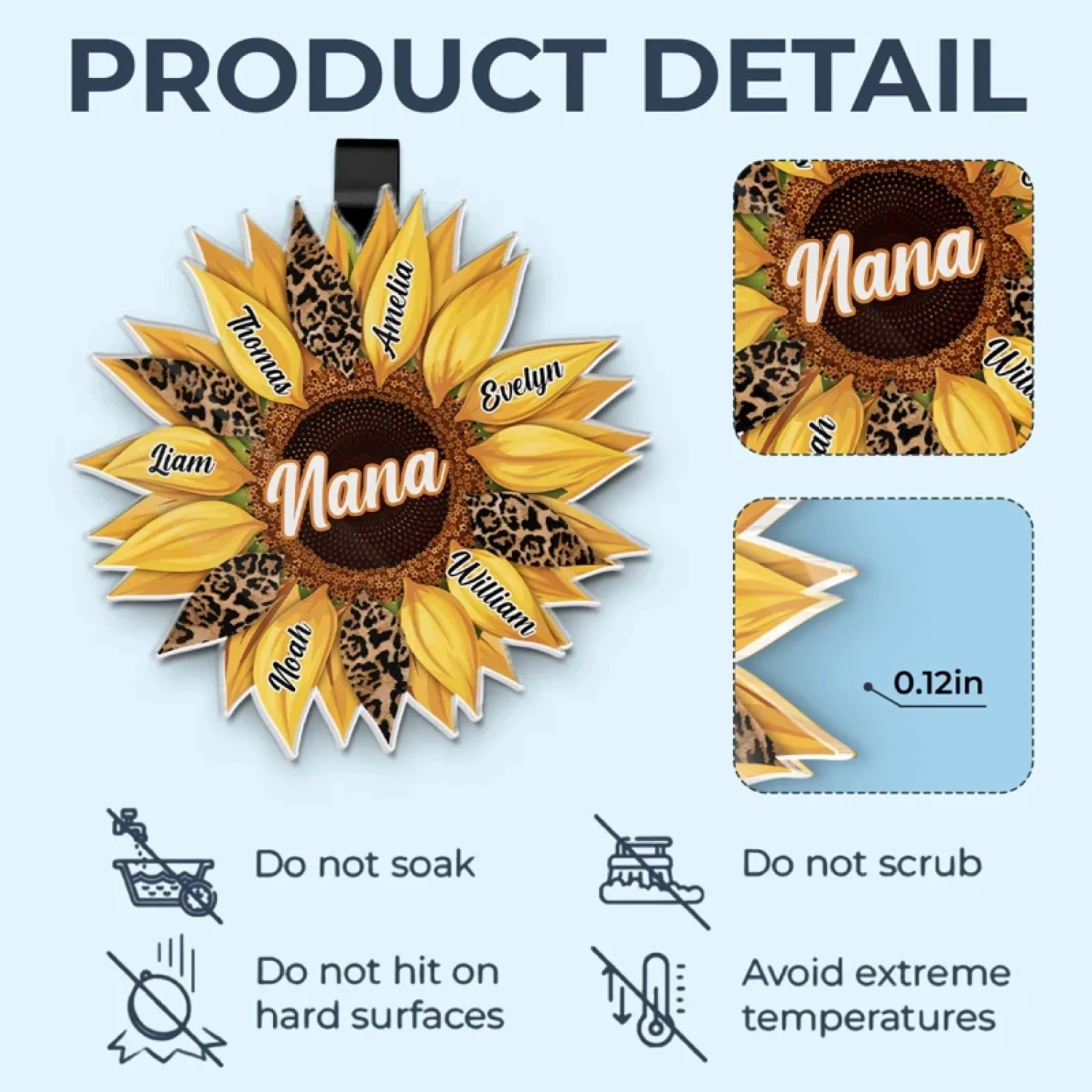 Love Blooms Forever - Family Personalized Custom Acrylic Car Visor Clip - Mother's Day, Gift For Mom, Grandma 5 Love Blooms Forever - Family Personalized Custom Acrylic Car Visor Clip - Mother's Day, Gift For Mom, Grandma - Image 5