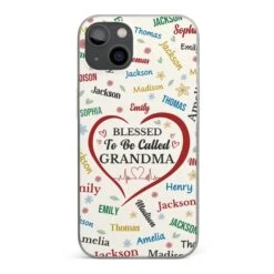 A Name Written In Love, Grandma - Family Personalized Custom Clear Phone Case - Mother's Day Gift For Mom, Grandma