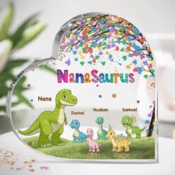 Love Grows Where Mom Is - Family Personalized Custom Heart Shaped Acrylic Plaque - Mother's Day, Gift For Mom, Grandma