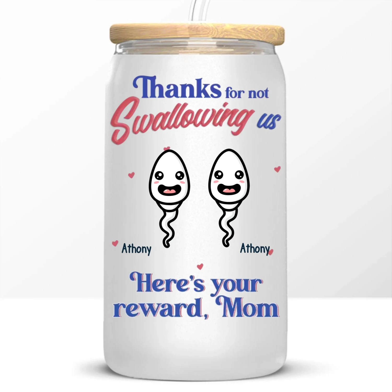 We Are Grateful, Mom - Family Personalized Custom Glass Cup, Iced Coffee Cup - Mother's Day, Gift For Mom, Grandma 6 We Are Grateful, Mom - Family Personalized Custom Glass Cup, Iced Coffee Cup - Mother's Day, Gift For Mom, Grandma - Image 6