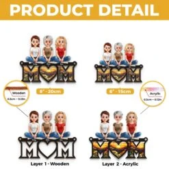 Connected By Love, Guided By Mom - Family Personalized Window Hanging Suncatcher Ornament - Mother's Day, Gift For Mom, Grandma -Pawfect House Store 67d9145d8a2ba