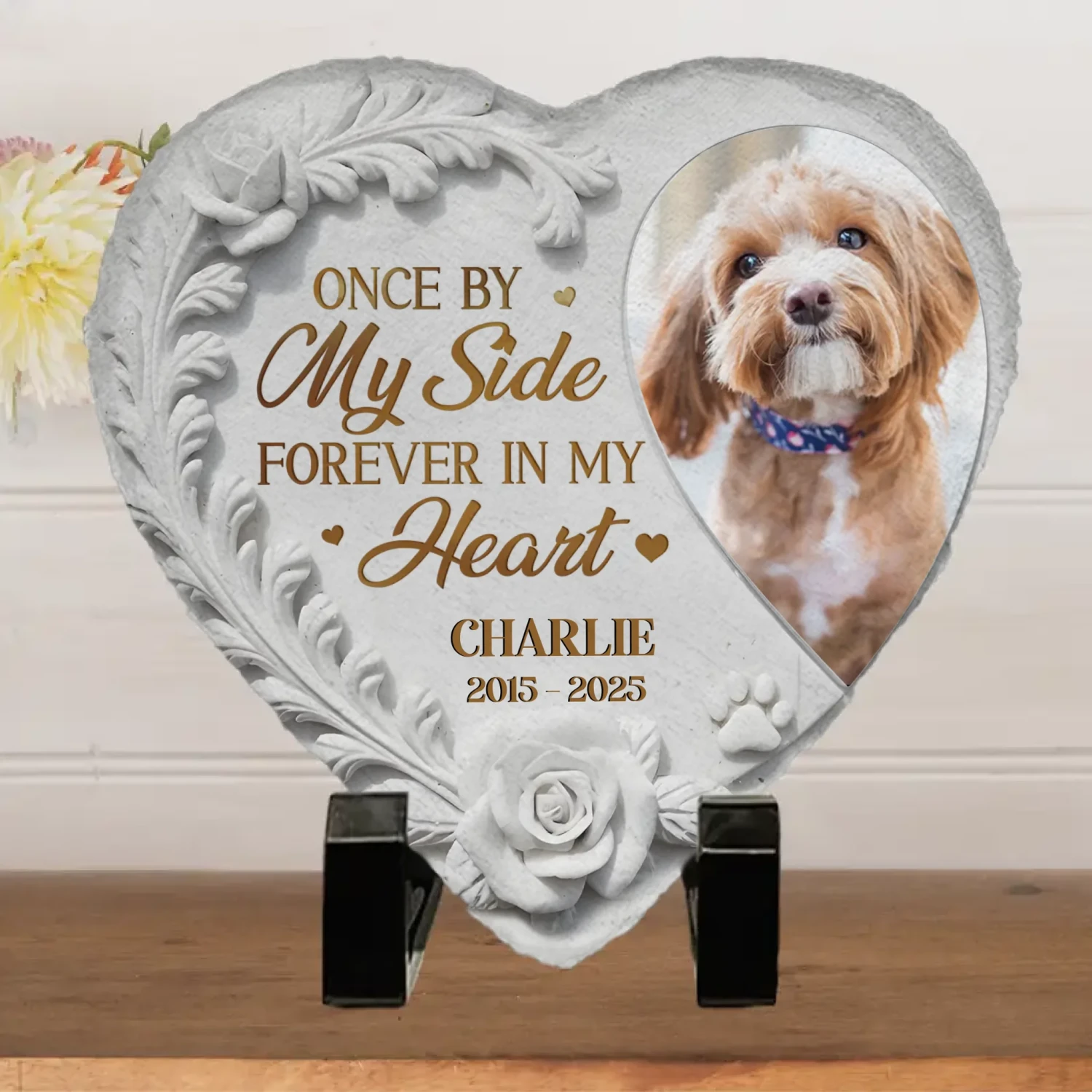 Custom Photo Rest In Peace, My Loyal Companion - Memorial Personalized Custom Heart Shaped Memorial Stone - Sympathy Gift For Pet Owners, Pet Lovers 3 Custom Photo Rest In Peace, My Loyal Companion - Memorial Personalized Custom Heart Shaped Memorial Stone - Sympathy Gift For Pet Owners, Pet Lovers - Image 3
