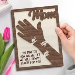 From Little Hands To Big Hearts - Family Personalized Custom 2-Layered Wooden Plaque With Stand - Mother's Day Gift For Mom, Grandma 8 From Little Hands To Big Hearts - Family Personalized Custom 2-Layered Wooden Plaque With Stand - Mother's Day Gift For Mom, Grandma -Pawfect House Store 67d9434d8647d