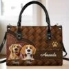 Furry Friends, Forever In My Heart - Dog Personalized Custom Leather Handbag - Gift For Pet Owners, Pet Lovers