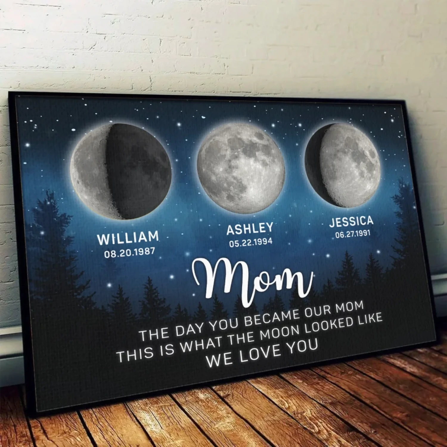 Mom, You Shine As Bright As The Moon - Family Personalized Custom Horizontal Poster - Mother's Day, Gift For Mom, Grandma 4 Mom, You Shine As Bright As The Moon - Family Personalized Custom Horizontal Poster - Mother's Day, Gift For Mom, Grandma - Image 4