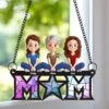 Mom, Our Guiding Star And Greatest Blessing - Family Personalized Window Hanging Suncatcher Ornament - Mother's Day, Gift For Mom, Grandma