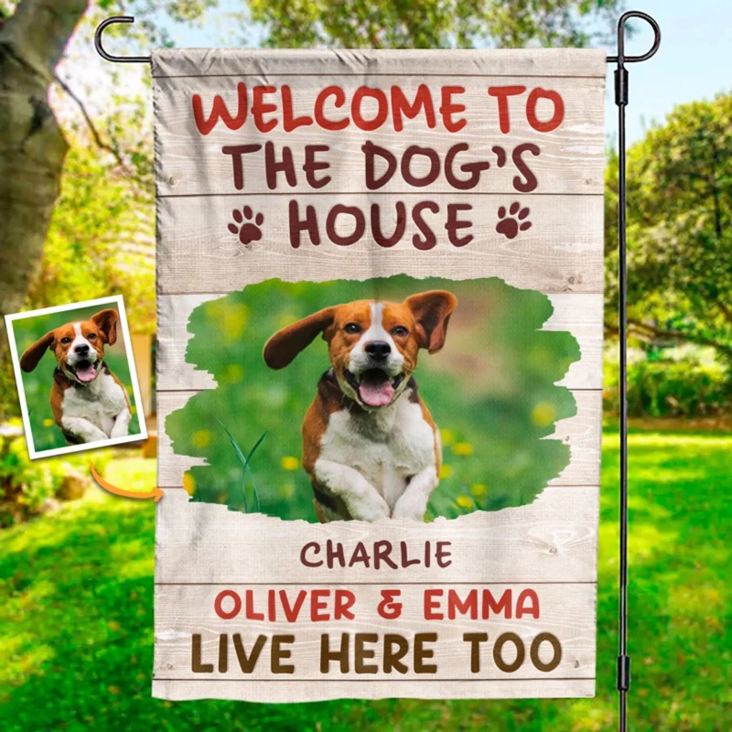 Custom Photo Tail Wags And Paw Prints Only - Dog & Cat Personalized Custom Flag - Gift For Pet Owners, Pet Lovers 1 Custom Photo Tail Wags And Paw Prints Only - Dog & Cat Personalized Custom Flag - Gift For Pet Owners, Pet Lovers