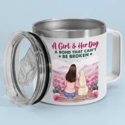 Happiness Is A Dog’s Smile - Dog Personalized Custom 14oz Stainless Steel Tumbler With Handle - Gift For Pet Owners, Pet Lovers -Pawfect House Store 67db76b280819