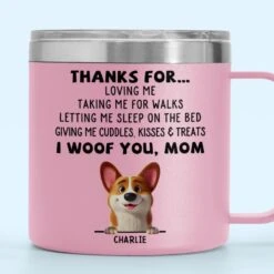 Dogs Are Joy In Fur - Dog Personalized Custom 14oz Stainless Steel Tumbler With Handle - Gift For Pet Owners, Pet Lovers