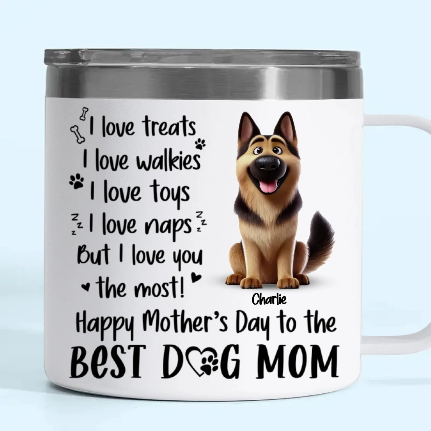 A Dog’s Love Never Ends - Dog Personalized Custom 14oz Stainless Steel Tumbler With Handle - Gift For Pet Owners, Pet Lovers 2 A Dog’s Love Never Ends - Dog Personalized Custom 14oz Stainless Steel Tumbler With Handle - Gift For Pet Owners, Pet Lovers - Image 2