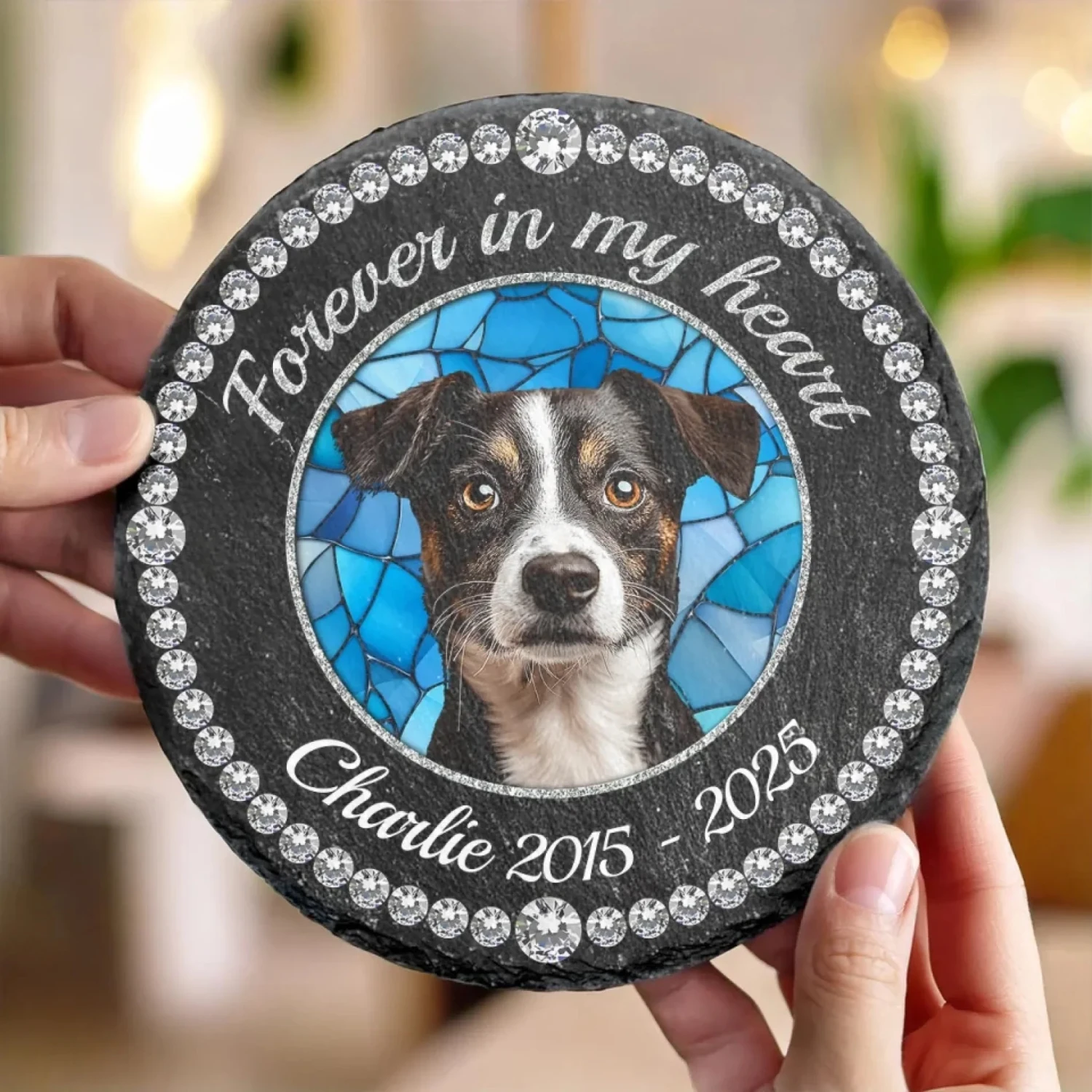 Custom Photo Cherished Forever, Loved Always - Memorial Personalized Custom Round Shaped Stone With Stand - Sympathy Gift For Pet Owners, Pet Lovers 4 Custom Photo Cherished Forever, Loved Always - Memorial Personalized Custom Round Shaped Stone With Stand - Sympathy Gift For Pet Owners, Pet Lovers - Image 4